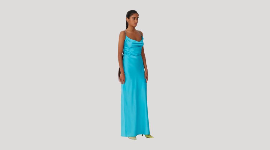 Cool Aqua Maxi Dress | The Pennywize