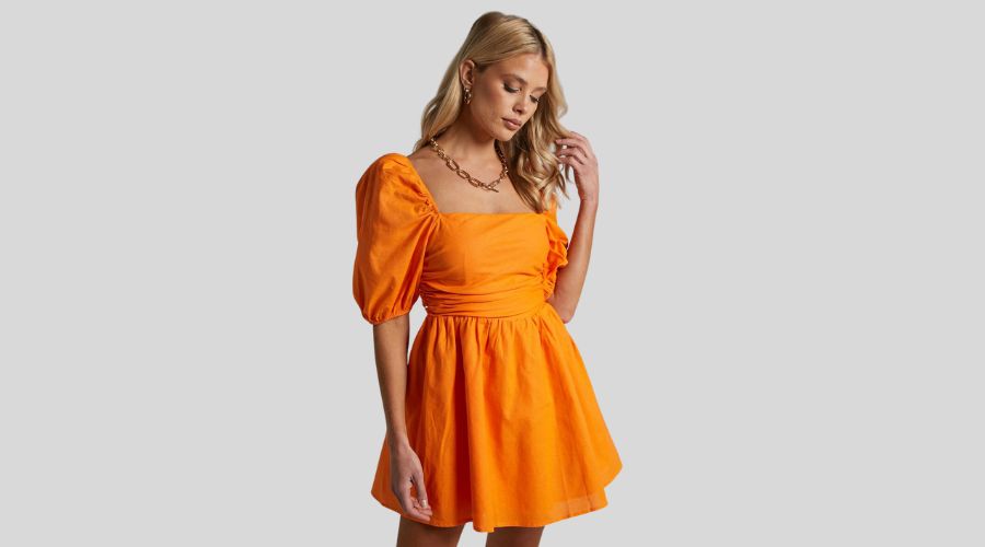 Vibrant Orange Mini Dress | The Pennywize